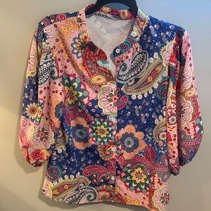 Colorful Paisley Print Women's Top